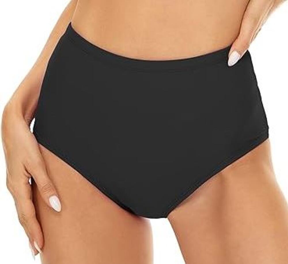 AFRM Women's Tummy Control High Waist Mesh Bikini Bottoms Black Size XS